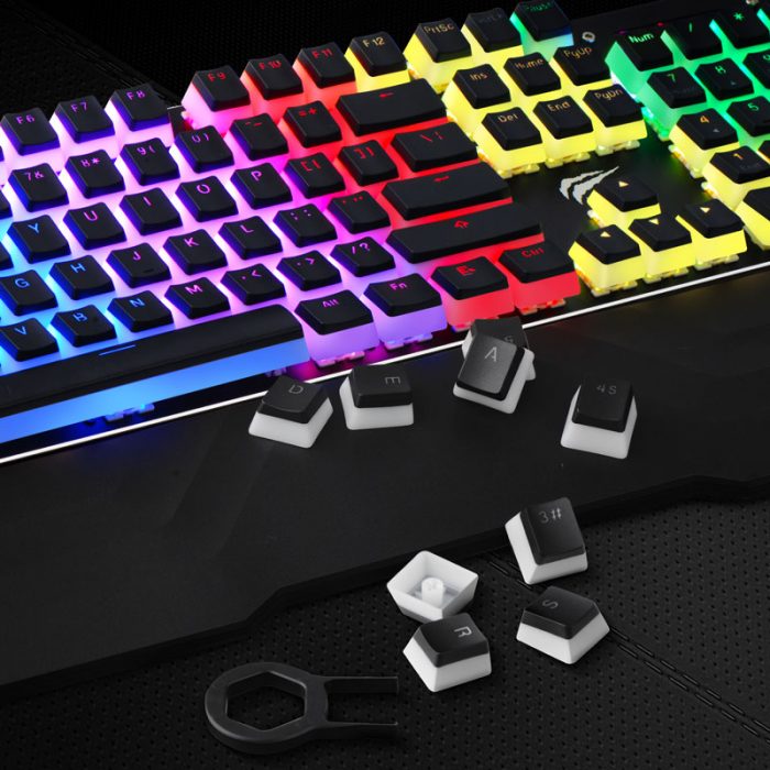 Havit Keycaps Double Shot Backlit PBT Pudding Keycap Set with Puller Compatible with Cherry MX Mechanical 4 - Pudding Keycap