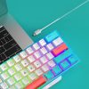 Womier WK61 RGB Backlit Gamer Keyboard Red Switch PBT Pudding Keycap Mechanical Keyboard Swappable Hot 60 - Pudding Keycap