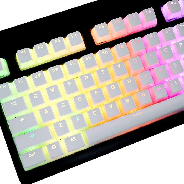 pudding pbt Doubleshot keycap oem Profile Backlight Keycaps milk White TKL 108Razer Corsair STRAFE K65 K70 2 - Pudding Keycap