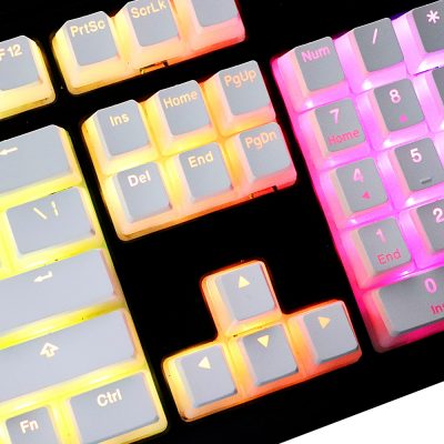 pudding pbt Doubleshot keycap oem Profile Backlight Keycaps milk White TKL 108Razer Corsair STRAFE K65 K70 3 - Pudding Keycap