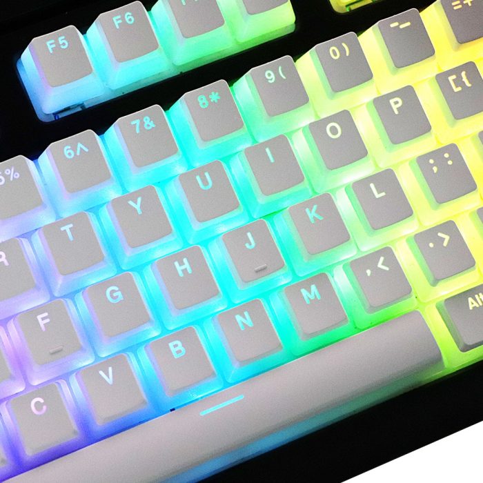 pudding pbt Doubleshot keycap oem Profile Backlight Keycaps milk White TKL 108Razer Corsair STRAFE K65 K70 4 - Pudding Keycap