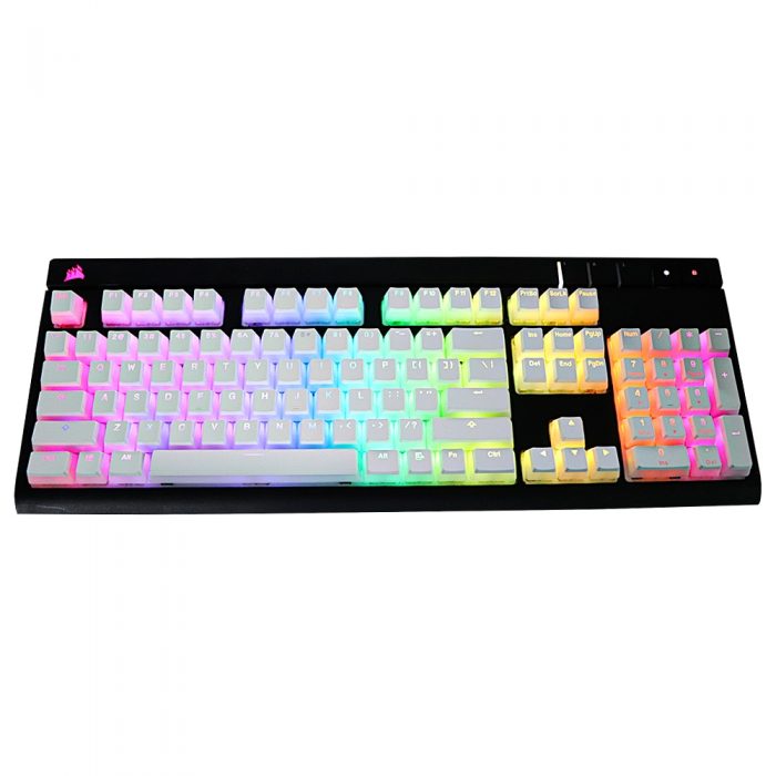 pudding pbt Doubleshot keycap oem Profile Backlight Keycaps milk White TKL 108Razer Corsair STRAFE K65 K70 - Pudding Keycap