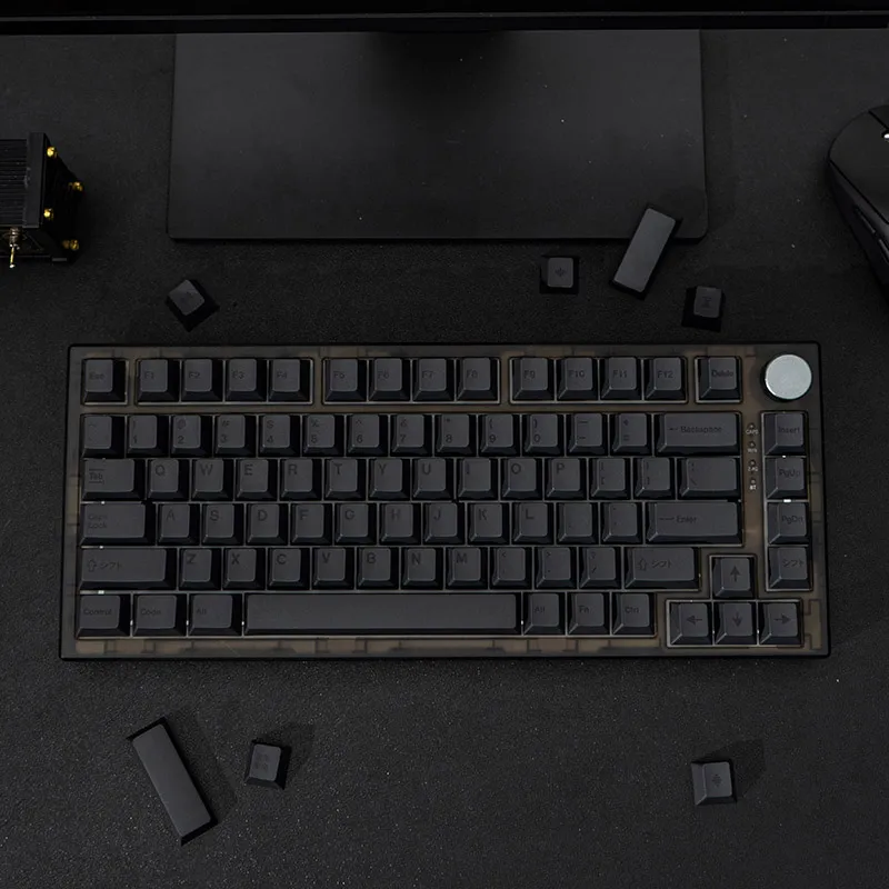 144 Keys GMK Clones Dark Keycaps Minimall Black PBT Dye Sub KeyCap Cherry Profile For Mechanical - Pudding Keycap