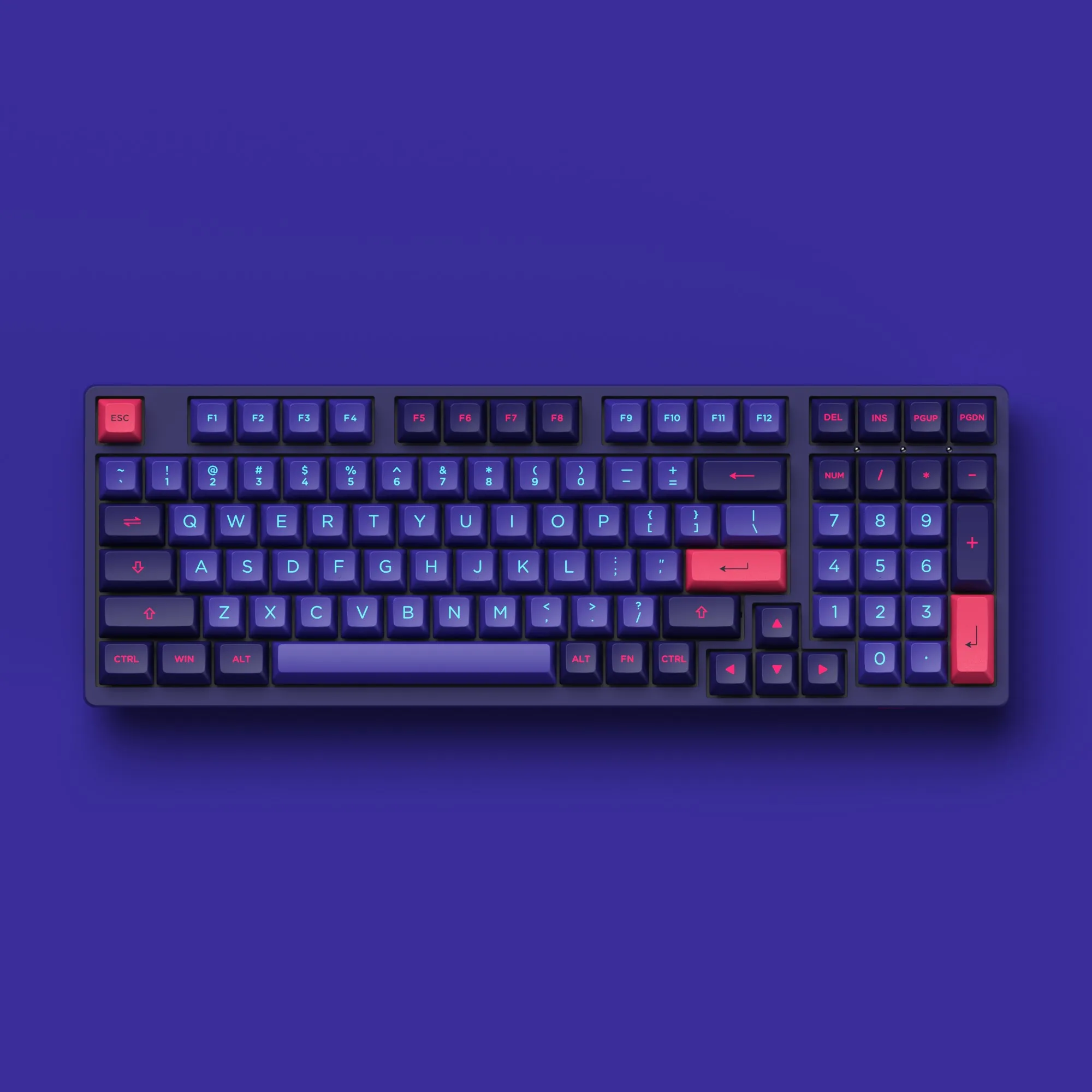 Akko 3098 Neon Full Size Wired Mechanical Gaming Keyboard PBT Double shot Keycaps for Mac Wins - Pudding Keycap