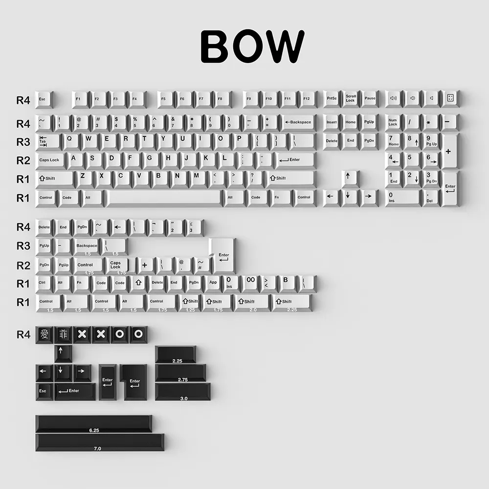 GMK Clone Bow Wob 121 Keys Cherry Profile Double Shot Keycap English Custom Personality Keycaps For 1 - Pudding Keycap