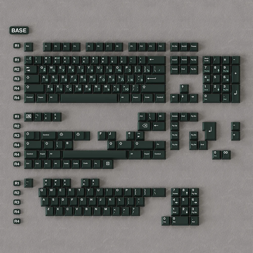 JTK Emerala Russian Keycaps For 60 87 96 980 104 Alice Ergo Layout Split Mechanical Gaming - Pudding Keycap