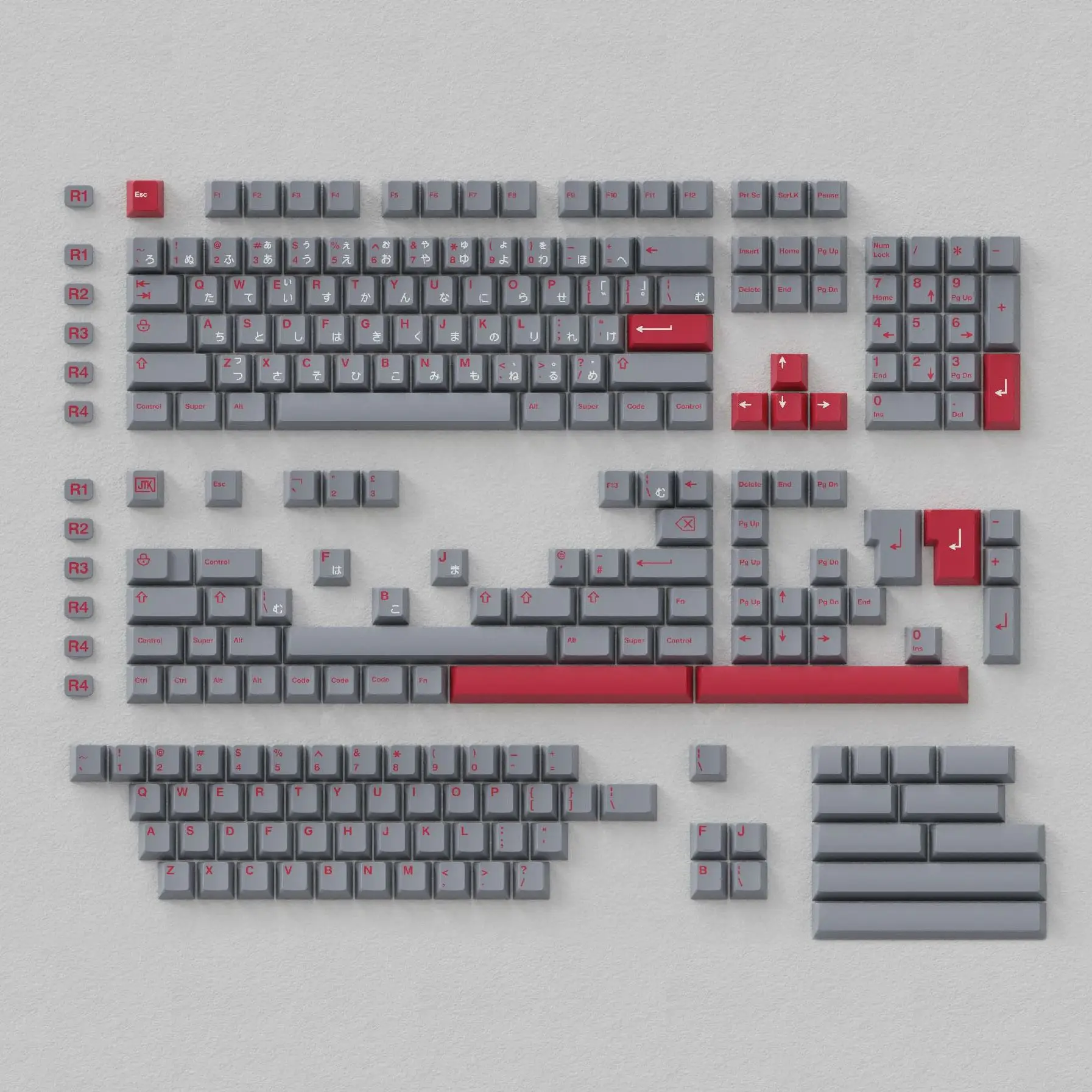 JTK Shuten douji Keycap Japanese Keycaps Doubleshot Tripleshot ABS 227 Keys Cherry Profile Outva Shuten d - Pudding Keycap